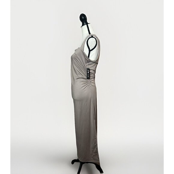 NWT Justify Dress Women’s XL Tan Brown Fitted Long Stretch *Flaw - Picture 3 of 16